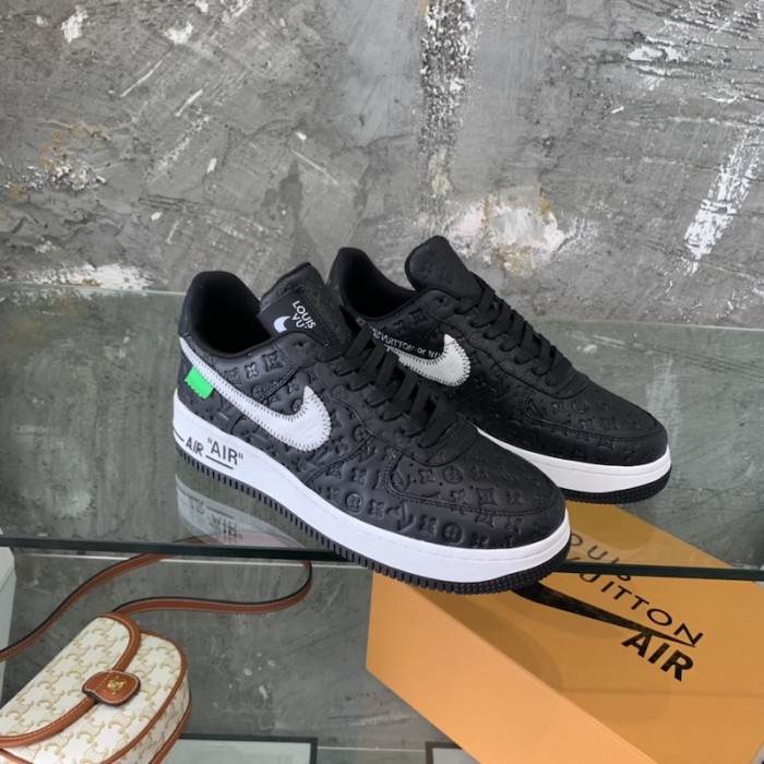 l**is V*t*n x nike air force 1s in black