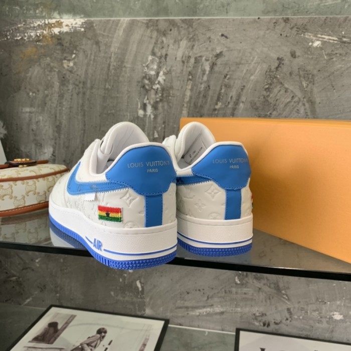 l**is V*t*n x nike air force 1s in white / blue