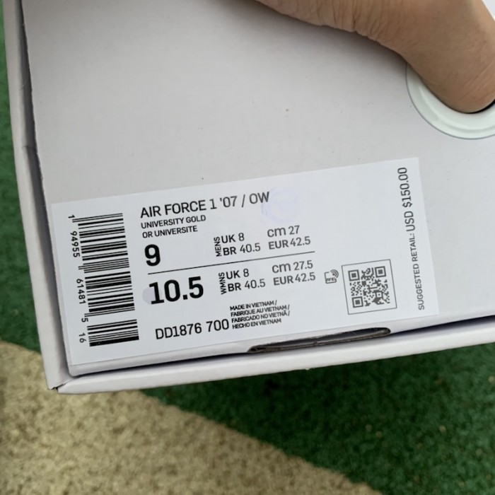 Of-White x Nike Air Force 1 Low "University Gold"