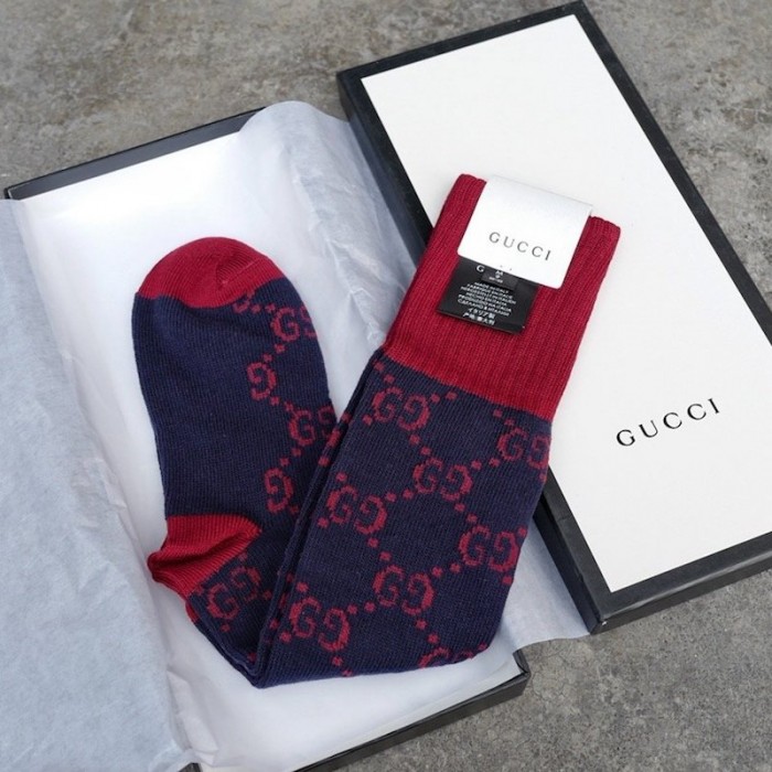 G*u*i gg pattern cotton blend socks navy