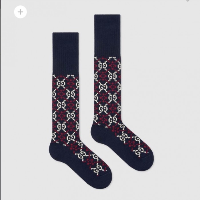G*u*i gg pattern cotton rhombus socks
