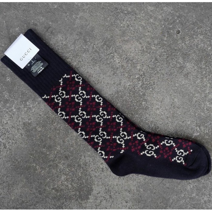 G*u*i gg pattern cotton rhombus socks