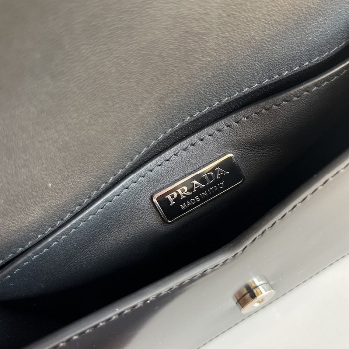 Pra*a brushed leather shoulder bag black