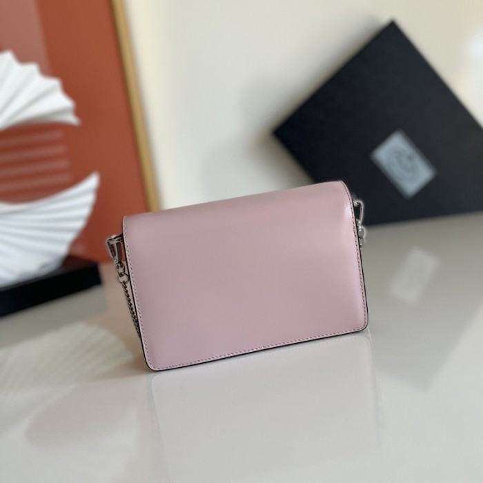Pra*a brushed leather shoulder bag pink