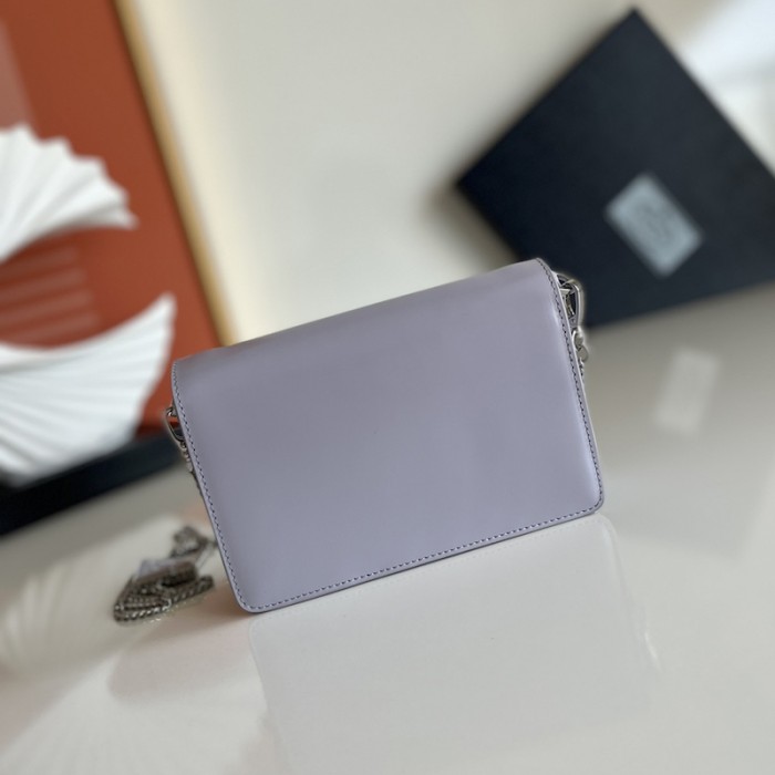 Pra*a brushed leather shoulder bag purple