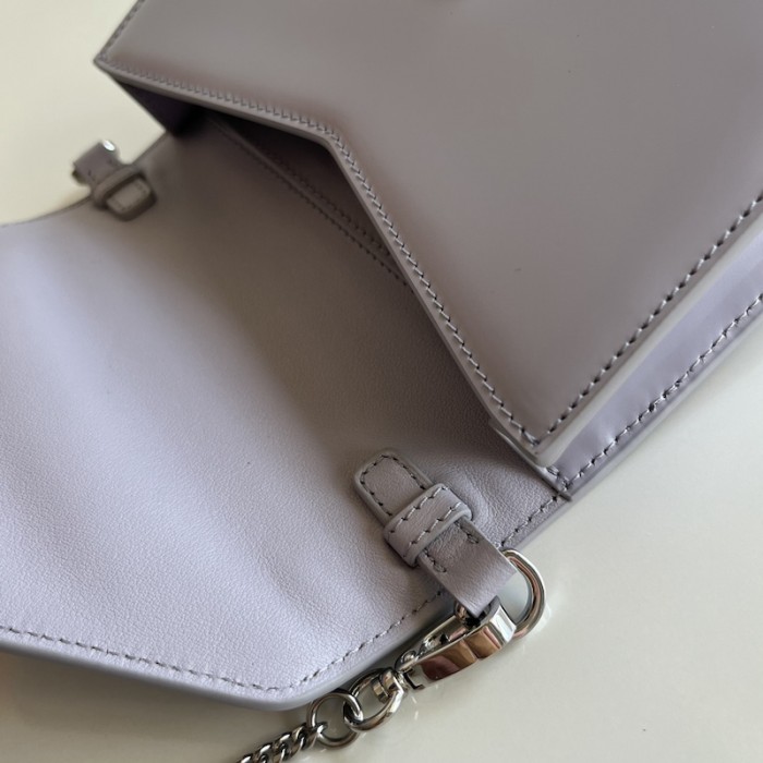 Pra*a brushed leather shoulder bag purple