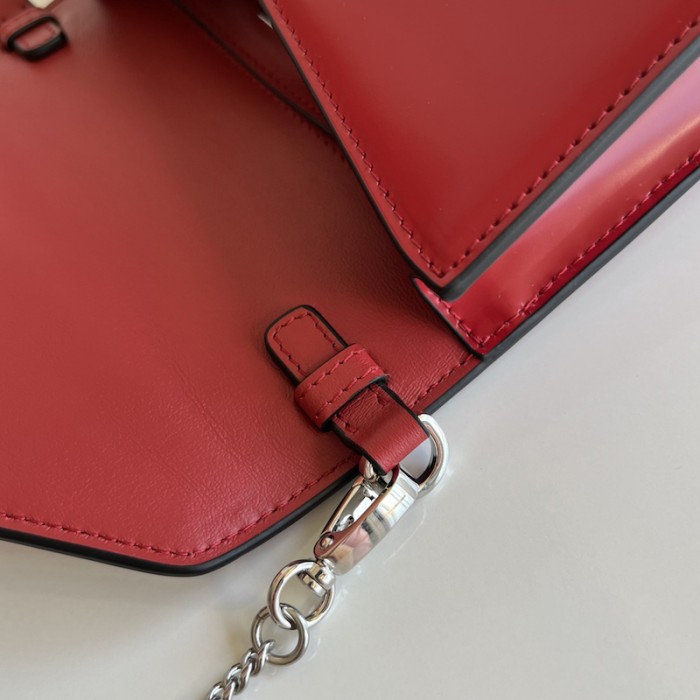 Pra*a brushed leather shoulder bag red