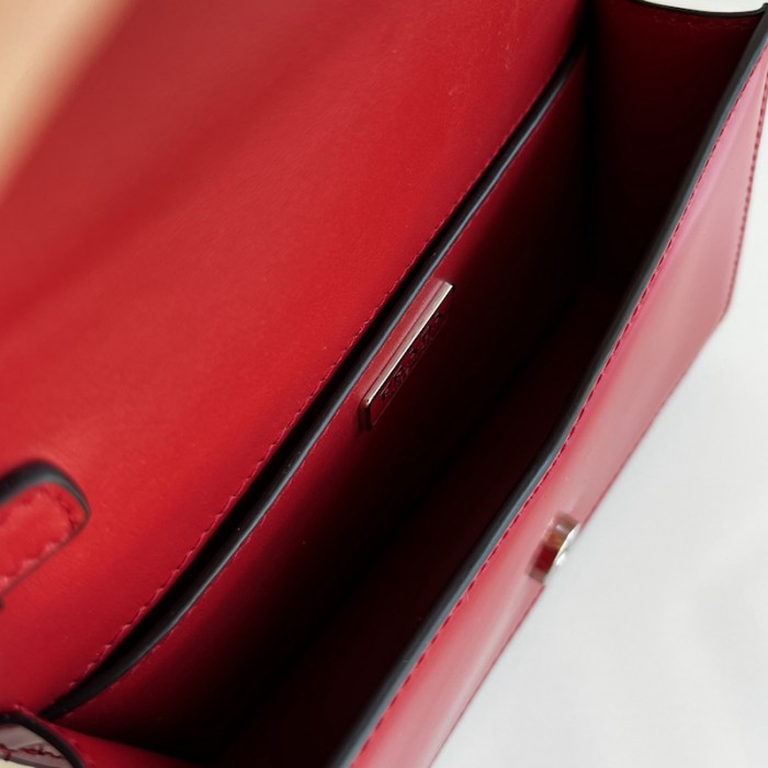 Pra*a brushed leather shoulder bag red