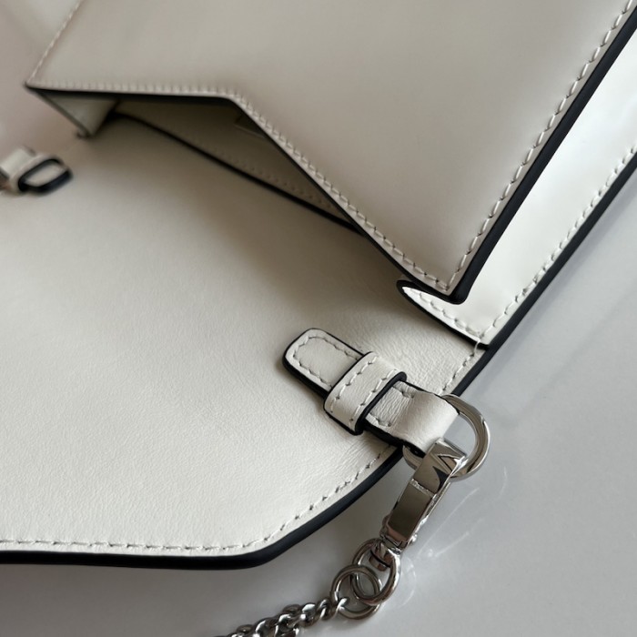 Pra*a brushed leather shoulder bag white