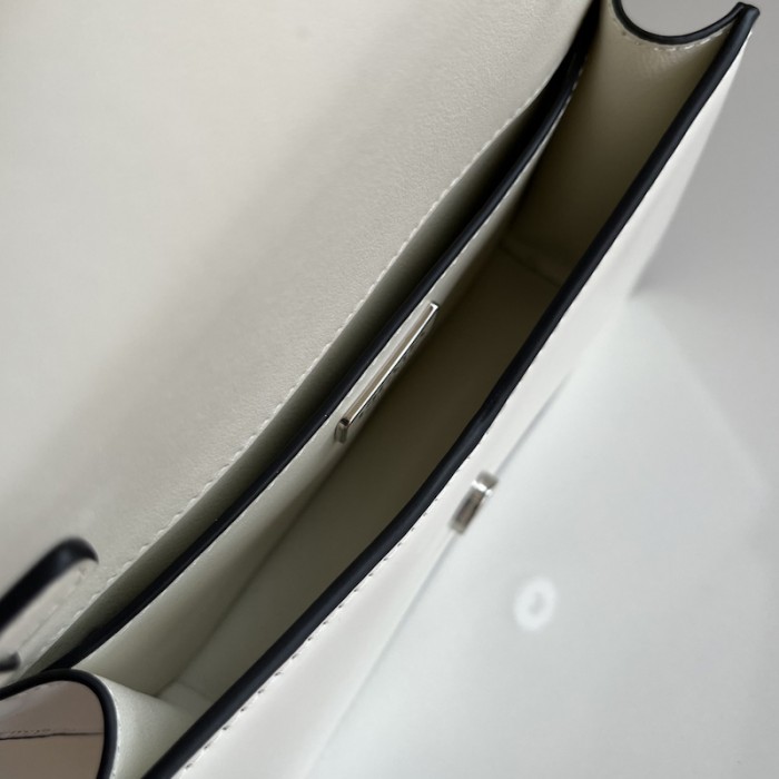 Pra*a brushed leather shoulder bag white
