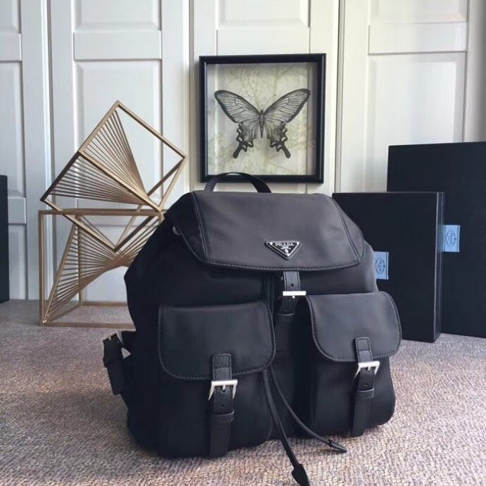 Pra*a classic nylon backpack black