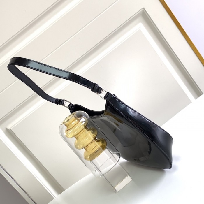 Pra*a cleo brushed leather shoulder bag black