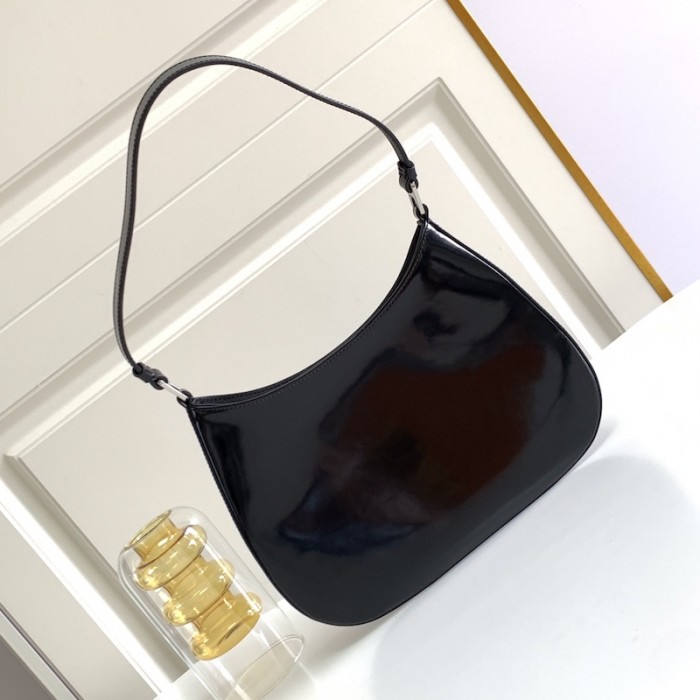 Pra*a cleo brushed leather shoulder bag black
