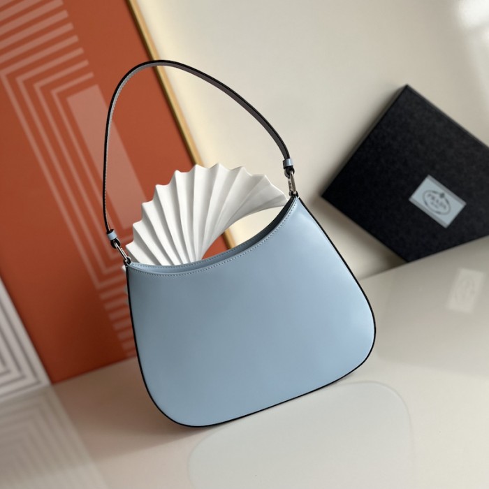 Pra*a cleo brushed leather shoulder bag blue
