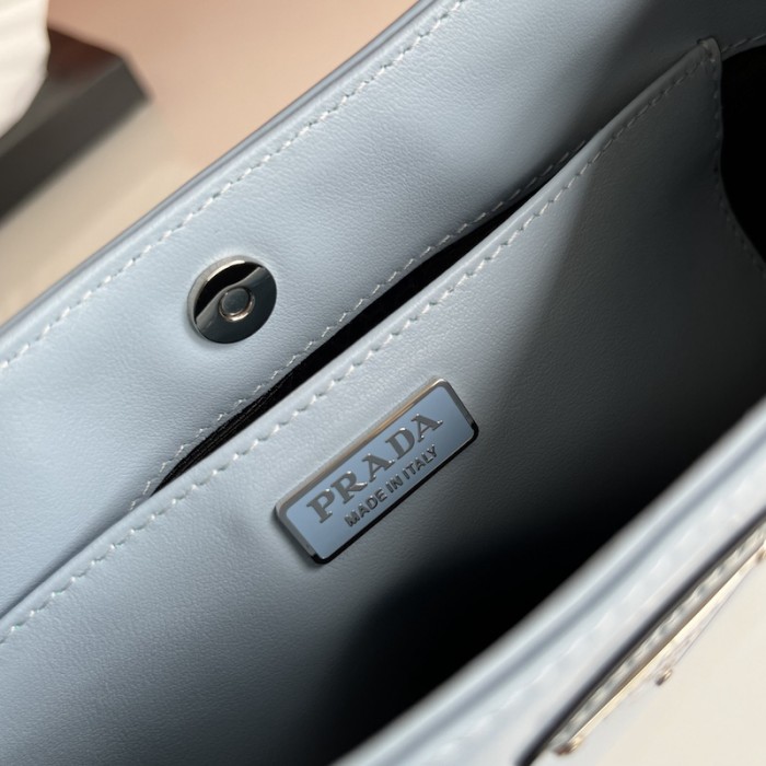 Pra*a cleo brushed leather shoulder bag blue