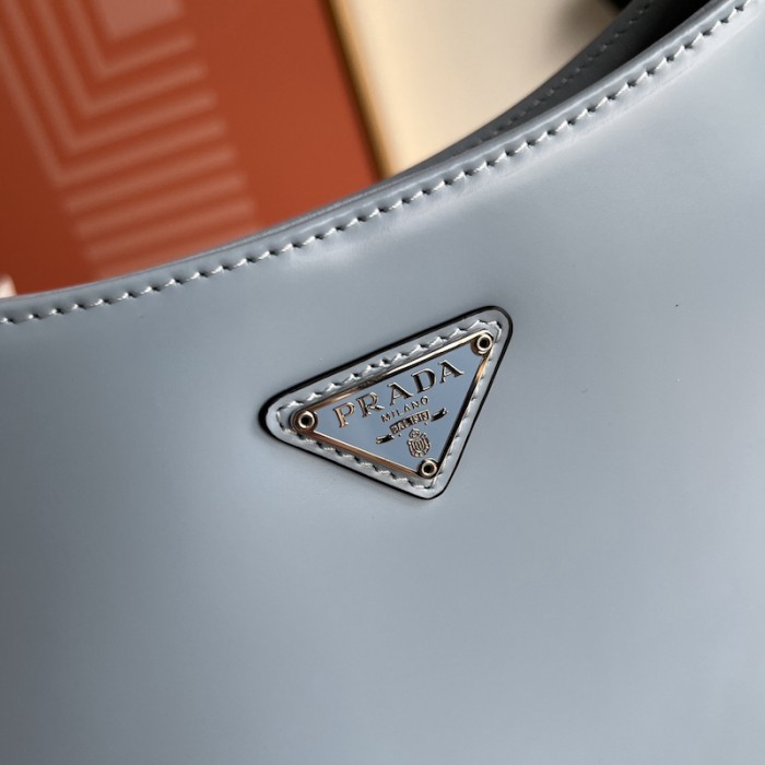 Pra*a cleo brushed leather shoulder bag blue