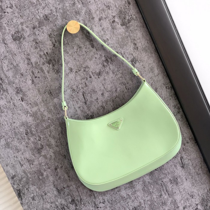 Pra*a cleo brushed leather shoulder bag green