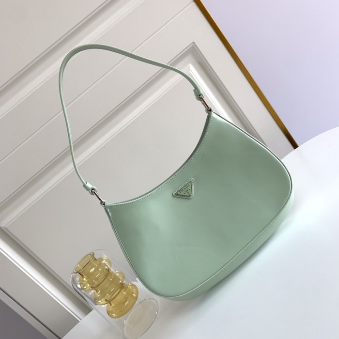 Pra*a cleo brushed leather shoulder bag green