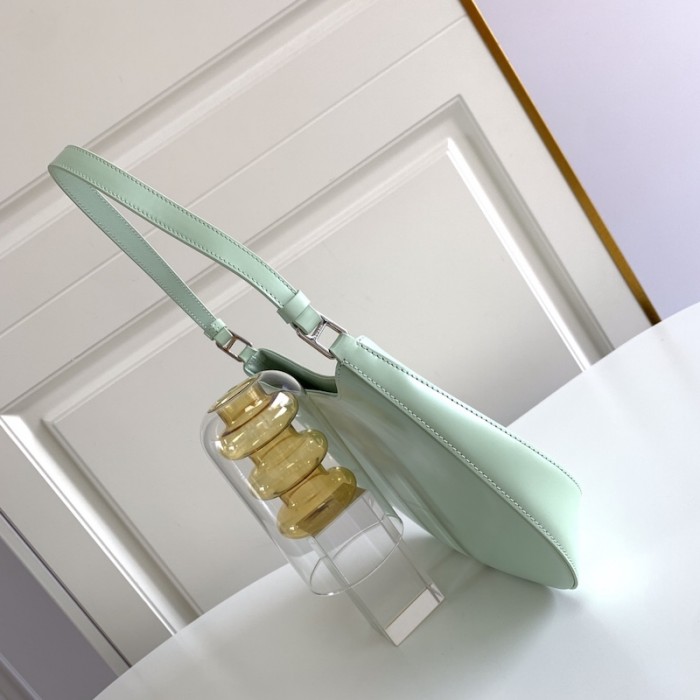 Pra*a cleo brushed leather shoulder bag green
