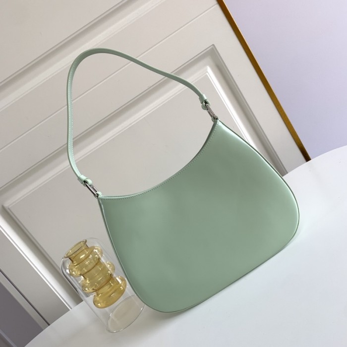 Pra*a cleo brushed leather shoulder bag green