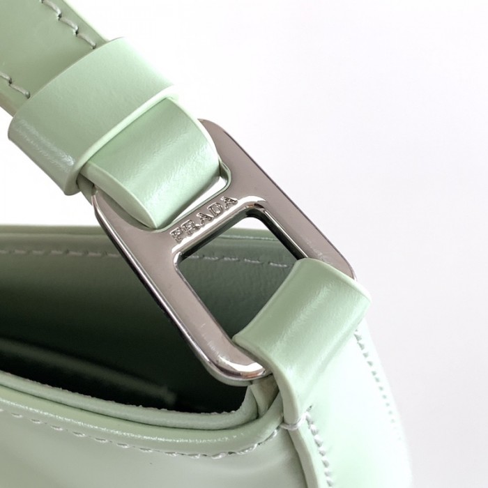 Pra*a cleo brushed leather shoulder bag green