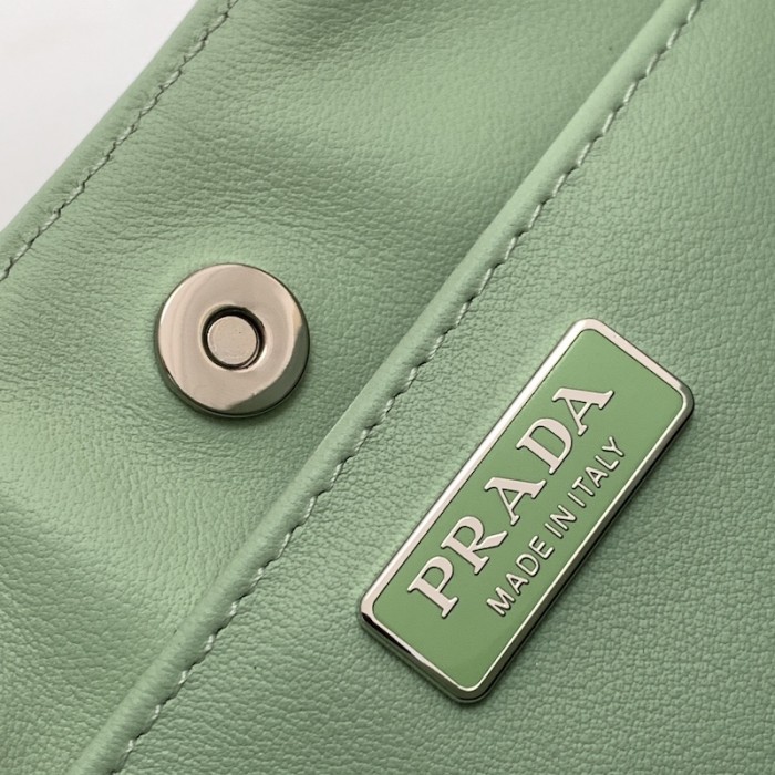 Pra*a cleo brushed leather shoulder bag green