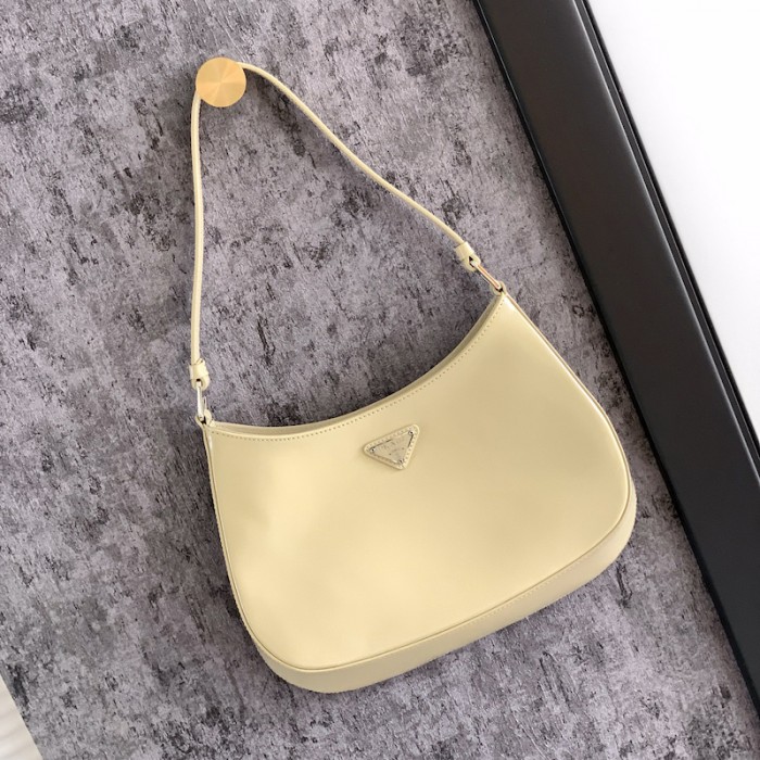 Pra*a cleo brushed leather shoulder bag grey