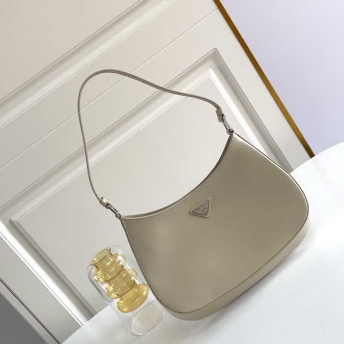 Pra*a cleo brushed leather shoulder bag grey
