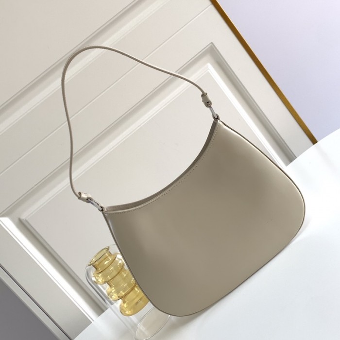 Pra*a cleo brushed leather shoulder bag grey