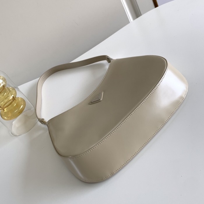 Pra*a cleo brushed leather shoulder bag grey