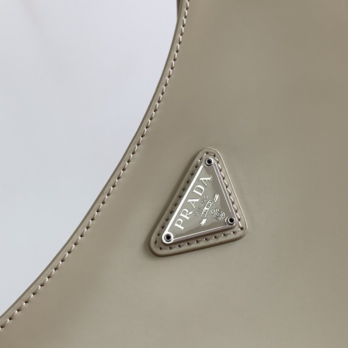 Pra*a cleo brushed leather shoulder bag grey