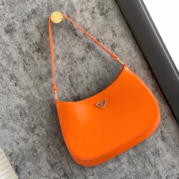 Pra*a cleo brushed leather shoulder bag orange