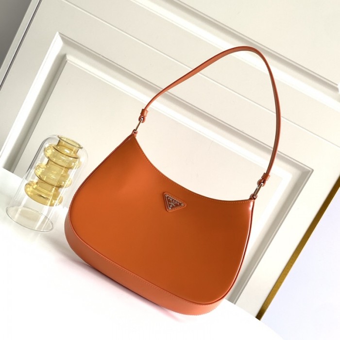 Pra*a cleo brushed leather shoulder bag orange