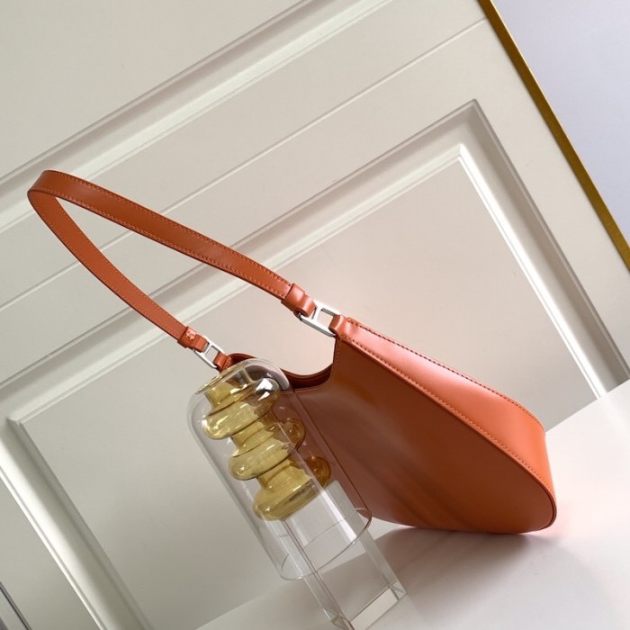 Pra*a cleo brushed leather shoulder bag orange