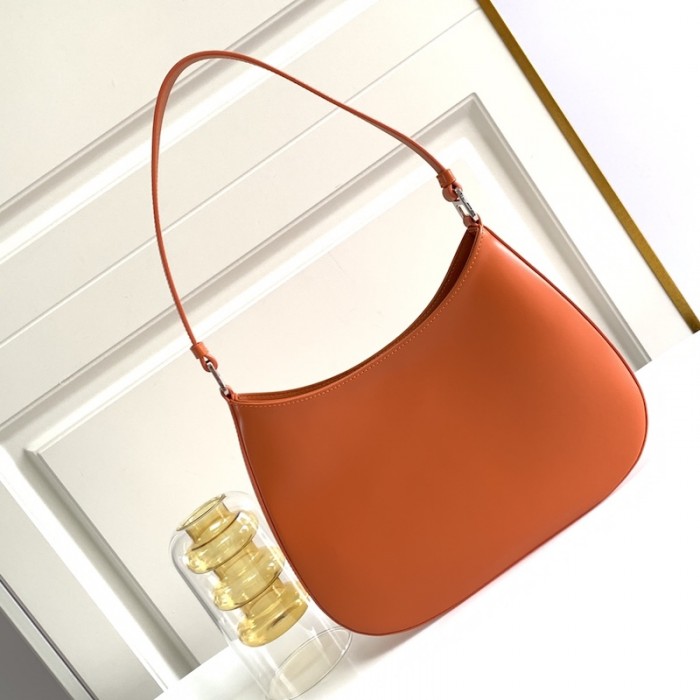 Pra*a cleo brushed leather shoulder bag orange
