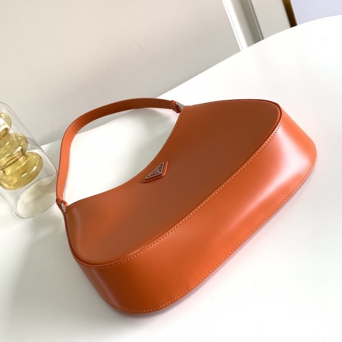 Pra*a cleo brushed leather shoulder bag orange