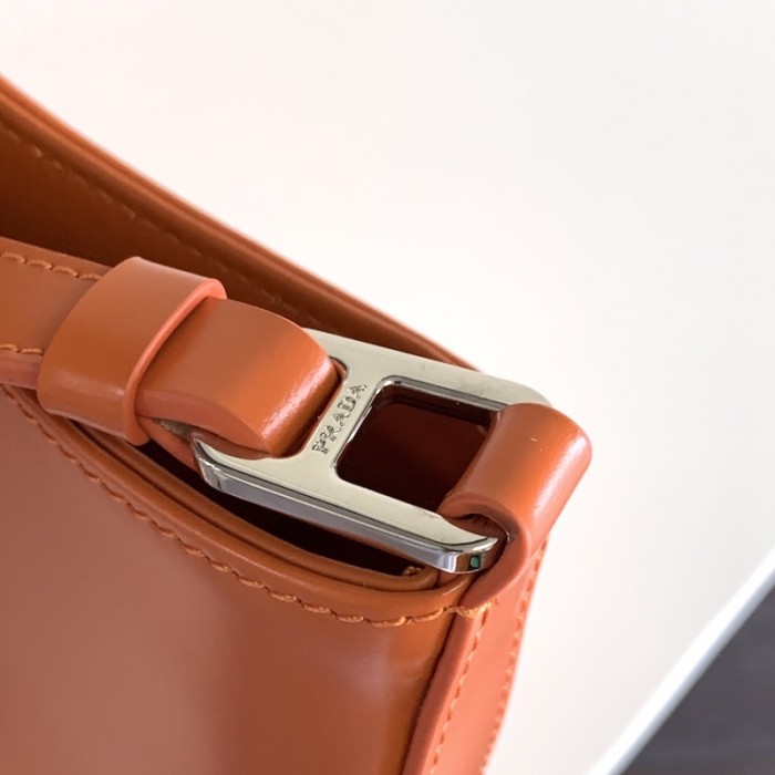 Pra*a cleo brushed leather shoulder bag orange