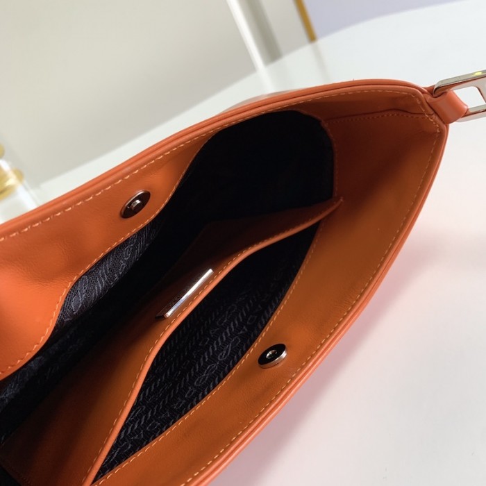 Pra*a cleo brushed leather shoulder bag orange