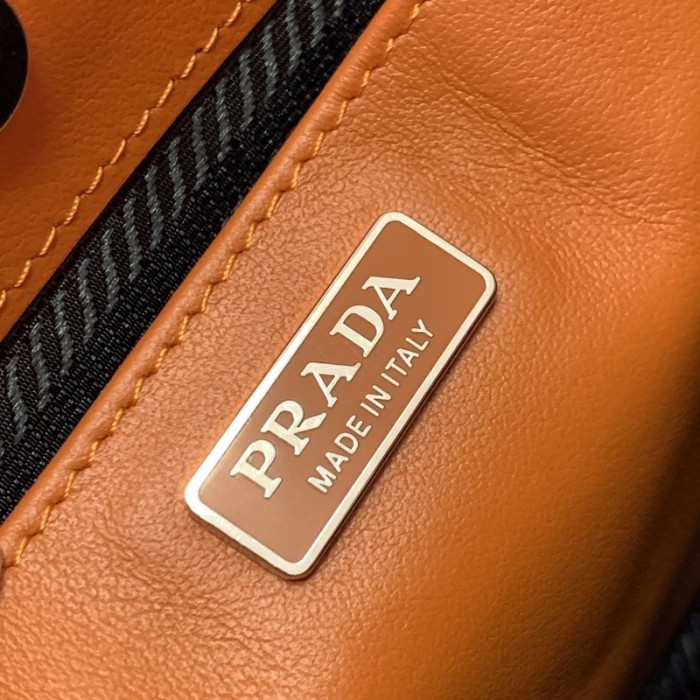 Pra*a cleo brushed leather shoulder bag orange