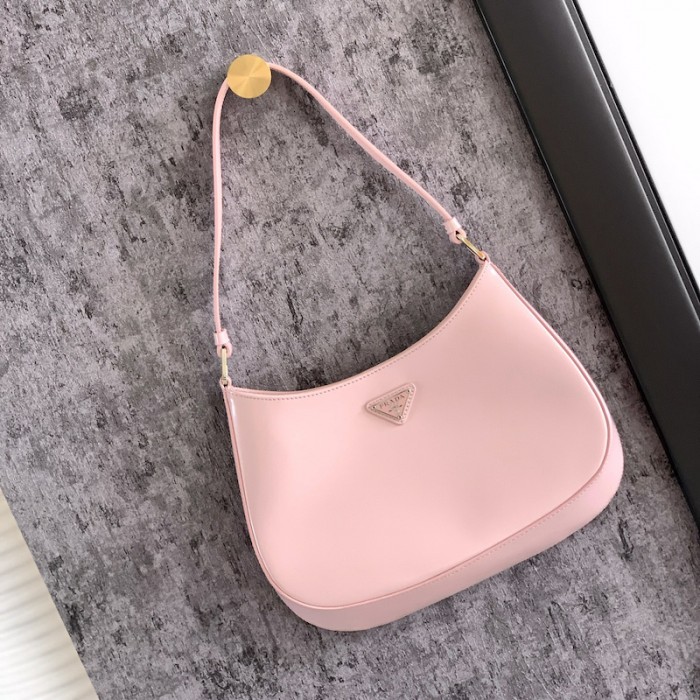 Pra*a cleo brushed leather shoulder bag pink