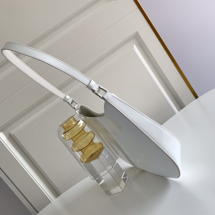 Pra*a cleo brushed leather shoulder bag white
