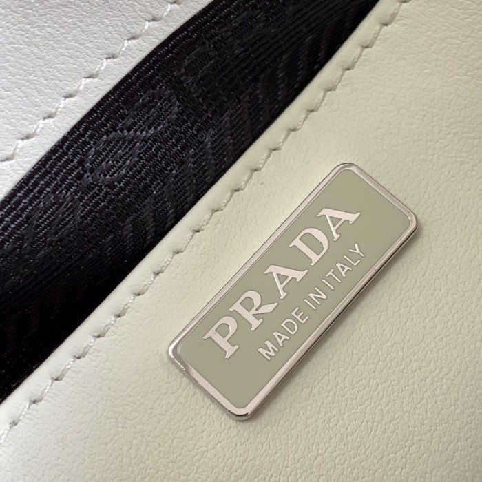 Pra*a cleo brushed leather shoulder bag white