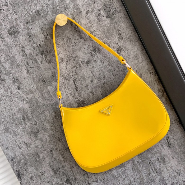 Pra*a cleo brushed leather shoulder bag yellow