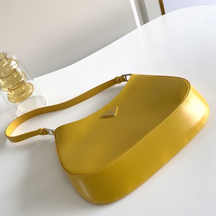 Pra*a cleo brushed leather shoulder bag yellow