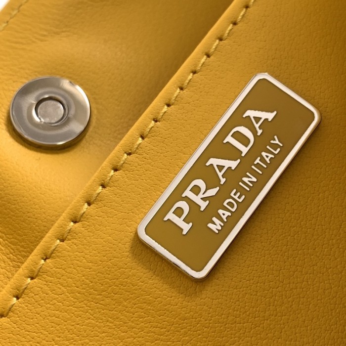 Pra*a cleo brushed leather shoulder bag yellow