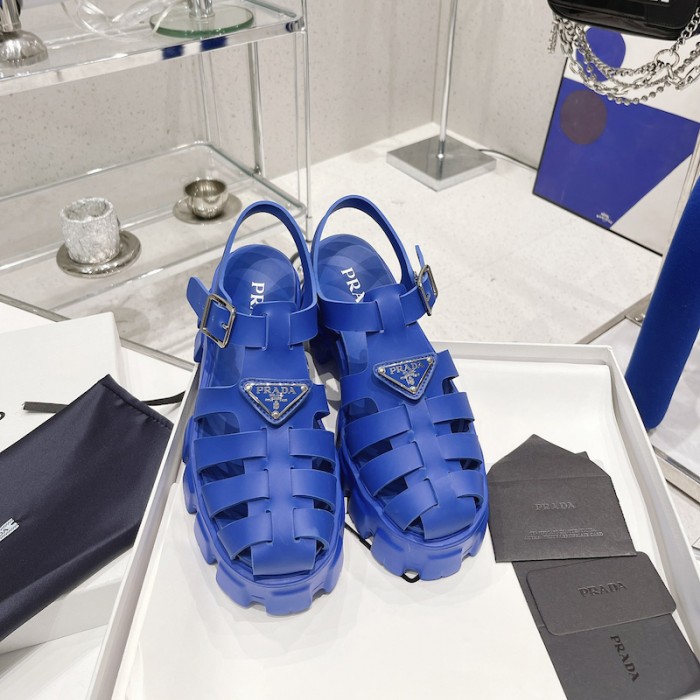 Pra*a women foam rubber sandals blue