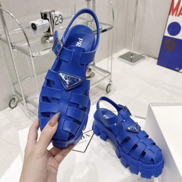 Pra*a women foam rubber sandals blue