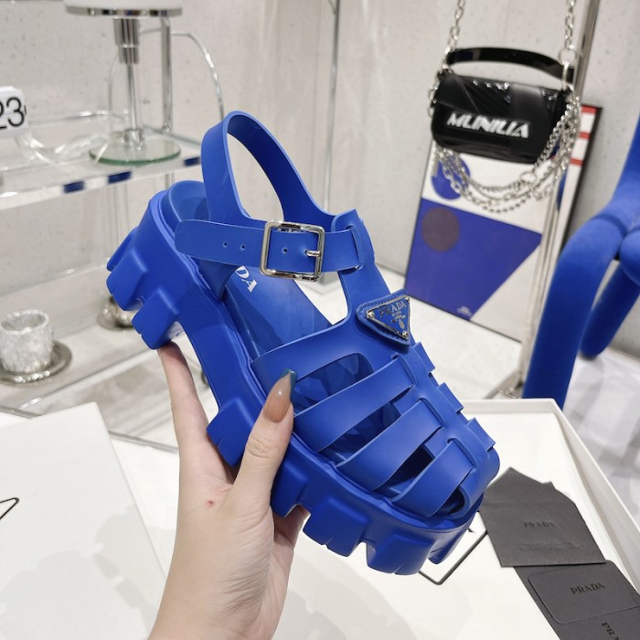 Pra*a women foam rubber sandals blue
