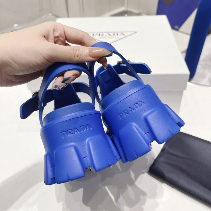 Pra*a women foam rubber sandals blue