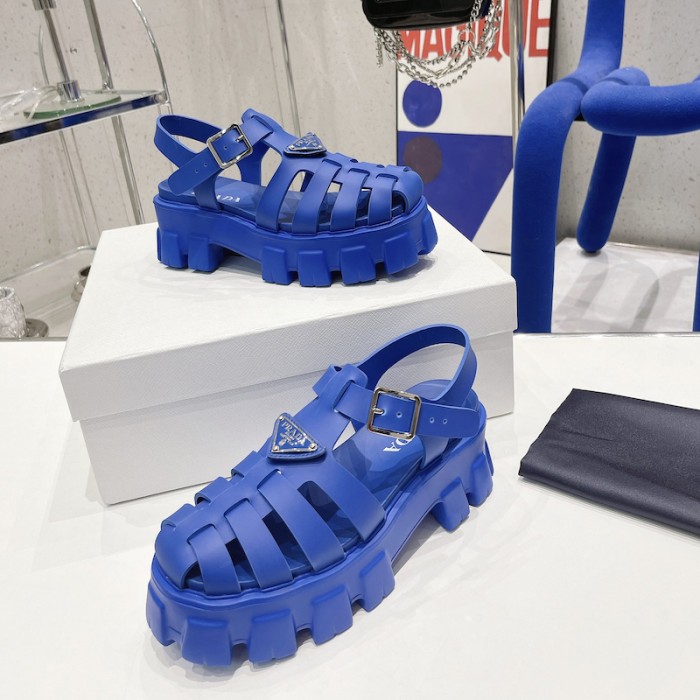 Pra*a women foam rubber sandals blue